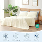 Cozy Bliss Cooling Comforter Queen Size Dual-Sided, Ultra-Soft Cooling Blankets for Hot Sleepers and Night Sweats, Breathable Lightweight Silky Smooth, Snow Ivory