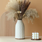 Modern Ceramic Vase for Living Room Bedroom 8.26'' Antique White Minimalist Farmhouse Rustic Unique Creative Fresh Flower Vase for Home Decor Office Centerpieces Fireplace Gift for Fake Plant