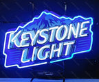 Neon Signs for Wall Decor Beer Bar 20x24inch Keystone Light Mountain Sign Beer Bar Pub Man Cave Business Glass Lamp Light Neon Tubing