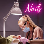 HDJSIGN Nails Neon Sign - LED Pink Nail Salon Sign for Beauty Room Wall Decor - USB Neon Lights