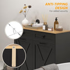 HOMCOM Tilt Out Laundry Hamper Cabinet with 2 Removable Baskets, Freestanding Bathroom Storage Cabinet with 2 Drawers, Trash Can Cabinet for Living Room, Laundry Room, Black