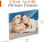 TWING 6 Pack 8 x 10 Acrylic Picture Frames, Magnetic Lucite Clear Picture Frame, 8 by 10 Magnetic Photo Frame Self Standing Double Sided, Gift