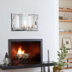 Crushed Diamond Decorative Wall Mirrors, 24x36 Inch Rectangle Living Room Mirrors for Wall Decor, Modern Glam Bathroom Dining Room Entryway Mirror Silver