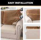 PrinceDeco Sectional Couch Covers Velvet Cushion Covers for Sectional Couch Cushion Covers for Sectional Sofa Separate Sectional Sofa Slipcovers Washable(1 Chaise Back+ 2 Sofa Back,Navy)