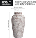 Terracotta Vase, Rustic Farmhouse Vase, Large Ceramic Vases for Centerpieces, Farmhouse Decor for Living Room, Shelf, Entryway, Room Decor, 11 inch