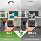 2-Pack 50W Dimmable Flush Mount Ceiling Lights, 16 Inch Black LED Ceiling Light with 5 Color Temperatures in One Selectable, 5400LM Modern Close to Ceiling Light Fixtures for Livingroom Dining Hallway