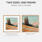 Homeforia 16x16 Picture Wood Frame, High End Natural Oak 16 x 16 Square Light Wooden Frames with Mat 12 by 12 inch Photo, 16by16 Poster Frames Matted to 12x12 Print, Tempered Glass, Wall Kit, Set of 1