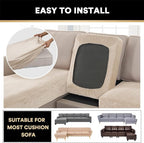 PrinceDeco Sectional Couch Covers 4 Pieces Couch Covers for Sofa Velvet Separate Couch Cover L Shape for Left/Right Chaise(3 Seater + 1 Chaise,Ivory)