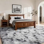 8x10 Ft Extra Large Shag Rugs for Living Room, Tie Dyed Ultra Soft Fluffy Furry Area Rugs for Bedroom Indoor Floor, Aesthetic Carpet for Kids Home Decor Black White
