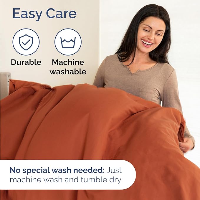 Twin Sheets Set 4 Piece - Includes 2 Pillowcases - Bed Sheets Twin Size - Soft Hotel Luxury Bedding - Cooling, Comfy, Cozy & Breathable - 1 Flat & 1 Fitted & 2 Pillowcases w/ Deep Pockets - Terracotta