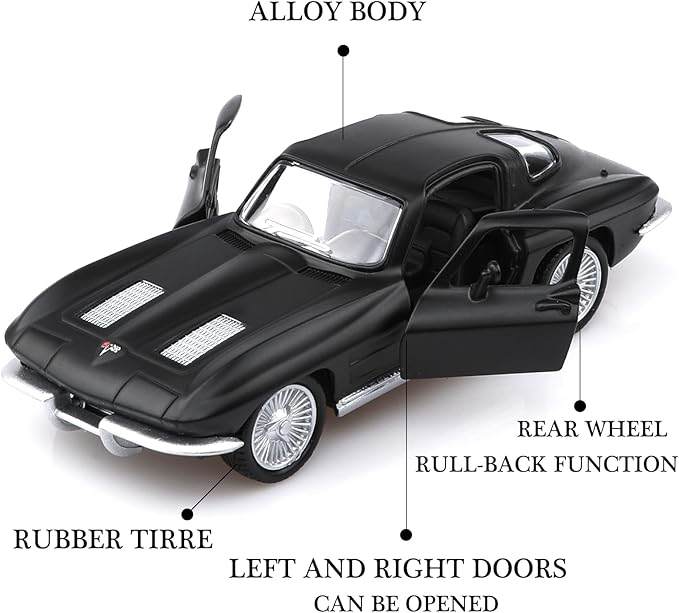 1/36 Scale 1963 Chevy Corvette Diecast Cars Models,Pull Back Vehicles Corvette Toy Cars,Cars Gifts for Boys Girls