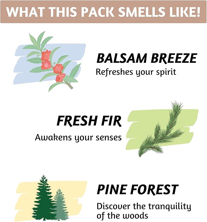 Folkulture Incense Sticks with Holder for Gift | Set of 3 Insenses (60 Insence-Sticks) | Organic Balsam Breeze, Fresh Fir | Pine Forest Non Toxic Incents, Incents or Inscents-Sticks (Forest)