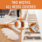 YONGJIN Double Sided Carpet Tape - Heavy Duty Rug Tape Gripper for Hardwood Floors No Damage, Secures Area Rugs, Laminate & Tile (1.41Inch + 2Inch, 2 Rolls, Total 20 Yards)