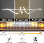 Modern Ceiling Chandelier Light, Acrylic Anti Flicker Pendant Lamp with Remote Control Dimmable 3 Color Mode & Brightness for Kitchen Bar