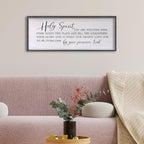Holy Spirit You are Welcome Here Wall Decor Art 24"X10" Quote Christian Bible Verse Religious Scripture Wall Sign (Black)