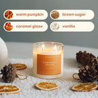 Calyan Wax Co. 2 Wick Candle, Pumpkin + Spices Scented Candle, 37 Hour Burn Time, Aromatherapy Soy Candles, Non Toxic & Vegan Soy Wax, Glass Tumbler Scented Candles, 12.5oz