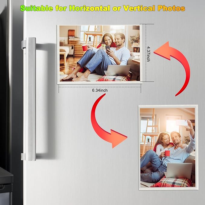 10PCS White Magnetic Picture Frames For 4 x 6'' Photos,Magnetic Pocket Picture Frames,Photo Magnets Sleeves,Suitable Home,Office,School & Refrigerator&Cabinet Locker