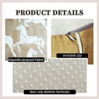 Unstuffed Pouf Cover Ottoman Footrest Animal Foot Stool Floor Bean Bag Floor Chair Storage for Living Room Bedroom Home Decor (Brown, 20 x 20 x 8 Inches Sqaure)