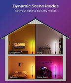 Corner Floor Lamp with RGB, Smart LED Light for Bedroom, 16 Million Colors, Music Sync, APP & Voice Control, 2700-6500K, Alexa & Google Compatible, Modern Lamp for Living Room, Gaming