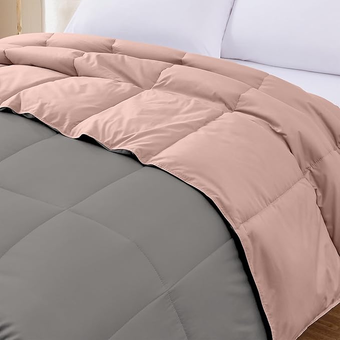 Modern Threads Down Alternative Reversible Comforter Charcoal Gray/Blush King
