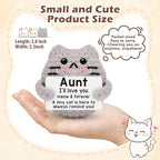 Aunt Gift Birthday Gifts for Aunt from Niece Nephew Emotional Support Crochet Cat Gifts for Auntie Small Cute Stuff Things Handmade Positive Crochet Christmas Stocking Stuffers
