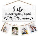 Mawmaw Gifts Picture Frame Photo Holder for Wall, Birthday Gifts for Mamew Grandma, Thank You Grandmother Memaw Gift from Grandchildren Grandkids Hanging Photo Display