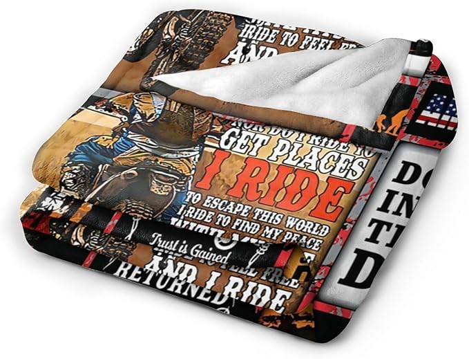 Motorcycle Blanket for Boys Girls Women Men Dirt Bike Gifts Motorcycle Throw Blanket Plush Cozy Flannel Fleece Ultra Soft Fuzzy Blankets 80"X60"