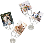 2-Pack Silver Photo Tree Holder, Gift Card Tree Holder, Photo Display Holder Stand, Memo Holder for Christmas, Wedding, Office, Birthday & Party Decorations