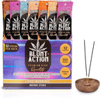 Tulasi Blunt Action Incense Sticks, 12 Packs, 144Pc, Long Lasting Fragrance, Natural Essential Oils Hand Rolled Incense Sticks for Aromatherapy, Relaxing, Yoga, Meditation, Prayer