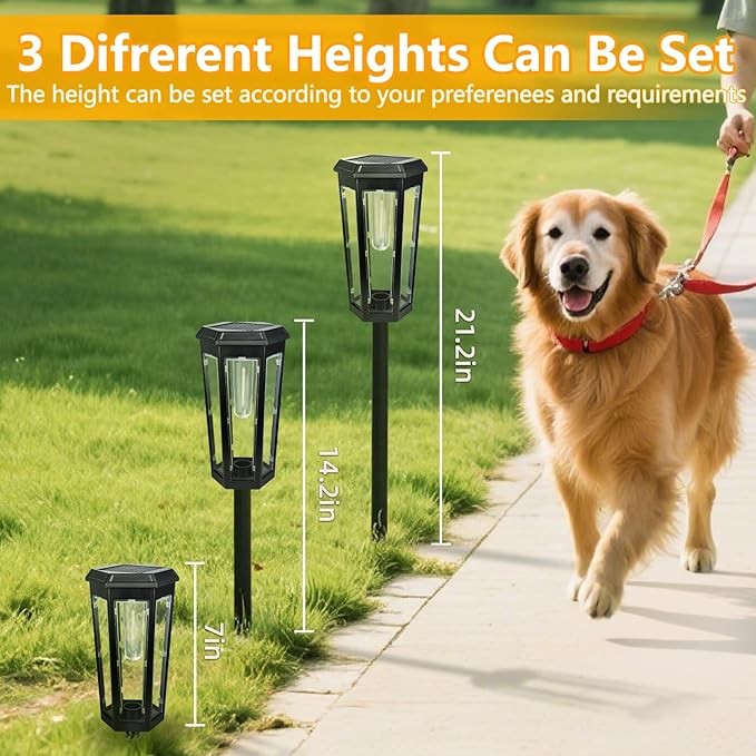 Solar Pathway Lights, Upgraded Solar Bright LED Path Lights, Outdoor Waterproof Garden Landscape Lighting with 2 Lighting Modes & Auto On/Off, for Yard, Landscape, Patio, Lawn, Path, Walkway, Driveway