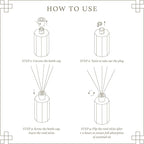 Reed Diffuser Set, 6.76 fl oz White Tea Scented Oil Diffuser, Home Fragrance with Reed Sticks for Bedroom, Office, Bathroom Shelf Decor & Gifts