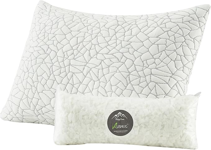 Shredded Memory Foam Pillow for Sleeping, Cooling Bed Pillows King Size, Adjustable Soft and Firm Pillows or Side, Back, Stomach Sleepers with Washable Removable Bed Pillow Cover