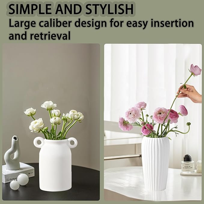 5'' White Ceramic Bud Vases Set of 20,Small Vases in Bulk for Flowers,Mini Vases for Centerpieces,Modern for Floral and Pampas Grass,Boho for Wedding,Party,Table Home Decor