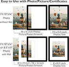 10x14 Picture Frame Set of 12 for 30 x 40 cm Diamond Art Painting, Display 8.5x11 with Mat or 10x14 without Mat, Wood 10 by 14 Wall Gallery Poster Photo Frames Bulk with 8.5x11 Mat,12 Pack, Black