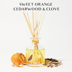 Benevolence LA Reed Diffuser, Orange, Cedarwood & Clove Scent Diffuser for Home with Oil Diffuser Sticks | Sun Kissed Collection Diffusers for Home