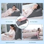 HOMBYS Adjustable Height Face Down Pillow for Sleeping,Reading Wedge Pillow for Headboard,Ergonomic Prone Position Pillow,Memory Foam Pillow for Stomach Sleeper,Back & Neck Pain Relief Incline Cushion