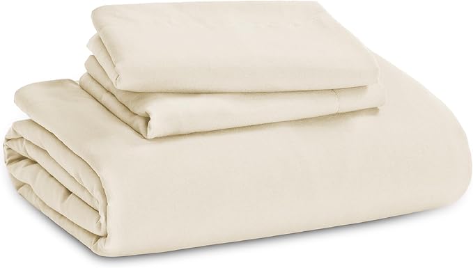 Bedsure Oat Milk Duvet Cover Twin/Twin XL Size - 2 Pieces Prewashed Cotton-Like Extra Soft Bedding Set, Includes 1 Twin Duvet Cover 68x90 Inches with Zipper Closure & 1 Pillow Sham, No Comforter