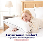 Cosybay Goose Feather and Down Bed Pillow, Premium Medium White Pillow Inserts for Sleeping, Luxury Bedding Pillows for Side and Back Sleepers, King Size, 20x36 Inches, 2 Pack