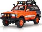 Toy Cars for Boys Diecast Cars 1 24 Scale Compatible with Land Cruiser LC80 Car Model Collectible,Pull Back Toy Car with Lights and Sounds,Toy Cars for Boys Age 4-7（Orange）