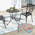 FUNHOME Inflatable Outdoor Ottoman with Air Pump,20"x9" Portable Patio Pouf,Water Resistant,Fade-Resistant,Round Blow Up Footrest Stools for Home Garden Camping Travel(Phoenix)