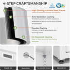 Farmhouse - Style 65 - inch Metal TV Stand: Entertainment Center with Locker, Barn - Style Doors, Adjustable Partition. Medieval Modern Media Console Table for Living Room & Bedroom (White)