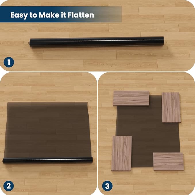 Translucent Black Chair Mat for Hard Floors, 3'×5' Vinyl Floor Mats for Home Office, Durable Non-Slip Hard Floor Protector, Waterproof Plastic Splat Mat, Pet Litter Mat