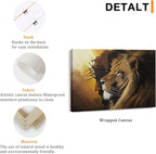 Fantasy Artists Framed Jesus Christ Canvas Wall Art The Lion of Judah Christian Painting Prints Biblical Wall Decor Religious Room Decor for Church Prayer Room Christian Schools Hospitals 16" x 24"