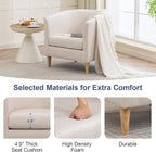 Accent Barrel Chairs Set of 2, Modern Comfy Living Room Chairs with Armrest Small Reading Chair with Cozy Soft Padded for Bedroom Reception Room Cafe,White