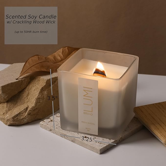 Luxury Aroma Gift Set | Peony Garden | Reed Diffuser (200ml), Wood Wick Soy Candle (200g), Room Spray (50ml) | Includes Dried Flowers & 8 Reeds | Home Fragrance Gift for Women & Home Décor