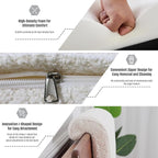 2PCS Dorm Bed Hanging Wood Headboard Back Cushion, Pillow with Removable Berber Fleece Cover, Upholstery Reading Cushions for Bedroom (Ivory)