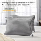 Basic Beyond King Size Pillows for Sleeping - Soft Down Alternative Pillows Luxury Hotel Collection Bed Pillows Set of 2, Grey, 20x36 Inches