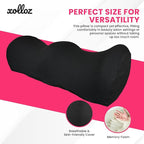 Ergonomic Leg Pillow for Leg and Knee Support | Premium Memory Foam Knee Pillow for Beauty Salon Or Home | Bolster Pillow for Legs Helps Comfort Enhancement, Legs & Lower Back Pain Relief (Black)