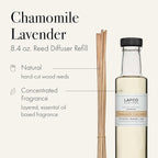 LAFCO New York Reed Diffuser Refill, Chamomile Lavender - 8.4 oz - Up to 4-Month Fragrance Life - Includes Natural Wood Reeds - Free of Dyes & Propellants - Made in The USA