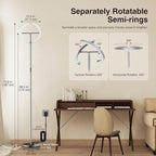 FIMEI Split Floor Lamp Modern LED Rotatable Floor Lamp, Eye-Protection Reading Standing Lamp with Stepless Dimming and 3000K-6000K Color, Separately Rotatable Design, Gray
